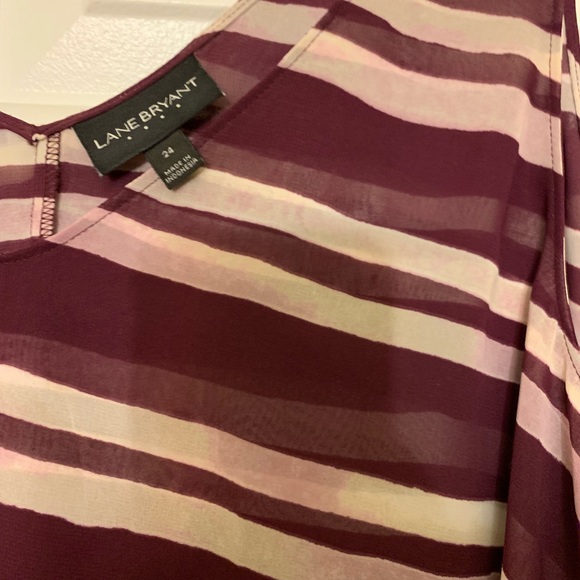 ✨Reduced✨ LANE BRYANT flowing tank, striped maroon & pink - Plus Sized - Picture 3 of 4